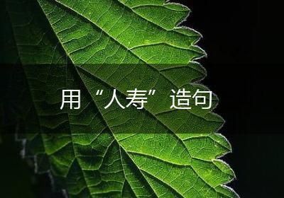 用“人寿”造句