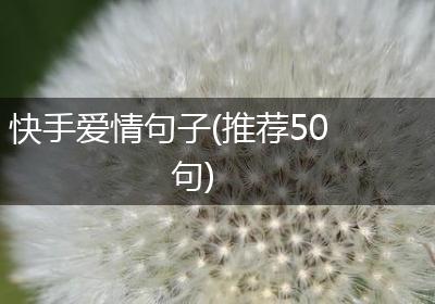 快手爱情句子(推荐50句)