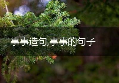 事事造句,事事的句子