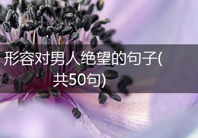 形容对男人绝望的句子(共50句)