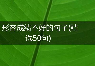 形容成绩不好的句子(精选50句)