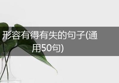形容有得有失的句子(通用50句)