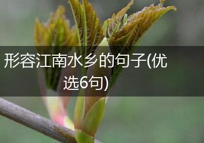 形容江南水乡的句子(优选6句)