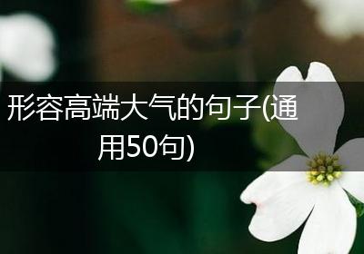 形容高端大气的句子(通用50句)