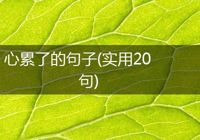 心累了的句子(实用20句)