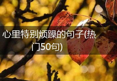 心里特别烦躁的句子(热门50句)