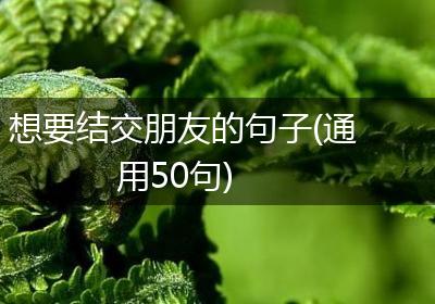想要结交朋友的句子(通用50句)