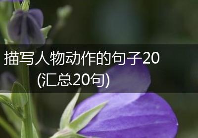 描写人物动作的句子20(汇总20句)
