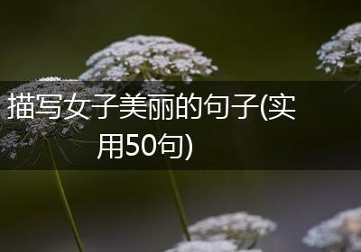 描写女子美丽的句子(实用50句)