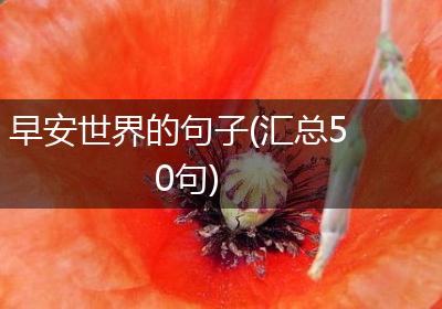 早安世界的句子(汇总50句)