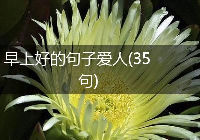 早上好的句子爱人(35句)