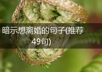 暗示想离婚的句子(推荐49句)