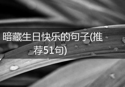 暗藏生日快乐的句子(推荐51句)