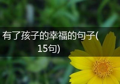 有了孩子的幸福的句子(15句)