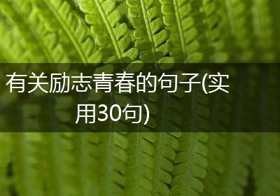 有关励志青春的句子(实用30句)