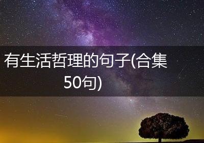 有生活哲理的句子(合集50句)