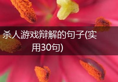 杀人游戏辩解的句子(实用30句)