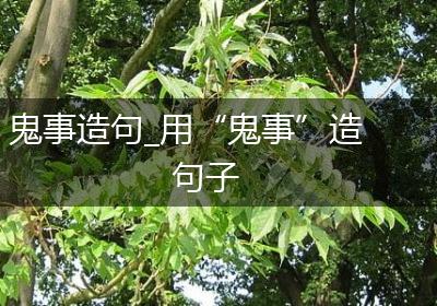 鬼事造句_用“鬼事”造句子