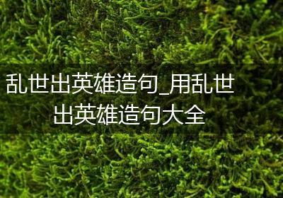 乱世出英雄造句_用乱世出英雄造句大全