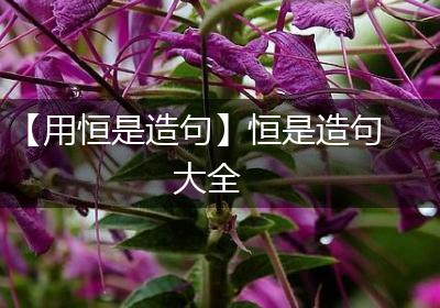 【用恒是造句】恒是造句大全