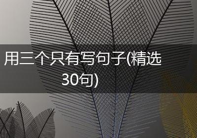 用三个只有写句子(精选30句)