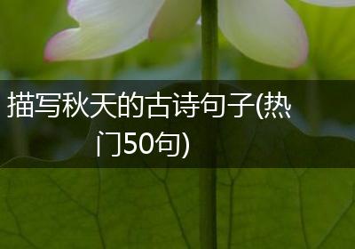 描写秋天的古诗句子(热门50句)