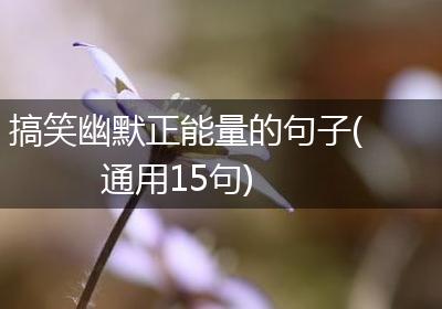 搞笑幽默正能量的句子(通用15句)