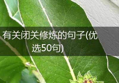 有关闭关修炼的句子(优选50句)