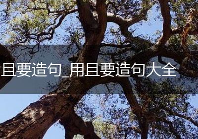 且要造句_用且要造句大全