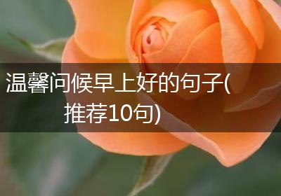 温馨问候早上好的句子(推荐10句)