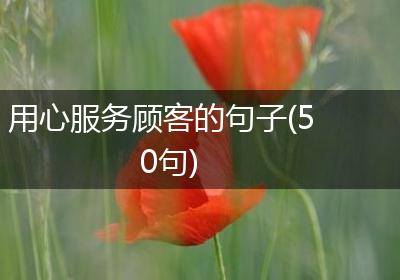 用心服务顾客的句子(50句)