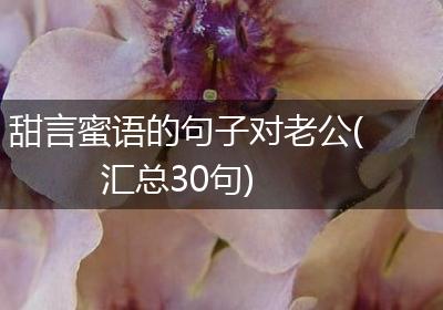 甜言蜜语的句子对老公(汇总30句)