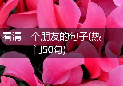 看清一个朋友的句子(热门50句)