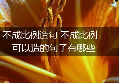 不成比例造句 不成比例可以造的句子有哪些