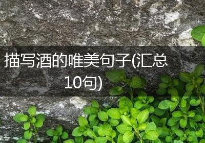 描写酒的唯美句子(汇总10句)