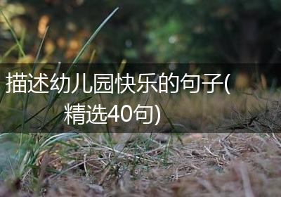 描述幼儿园快乐的句子(精选40句)