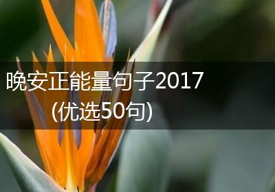 晚安正能量句子2017(优选50句)