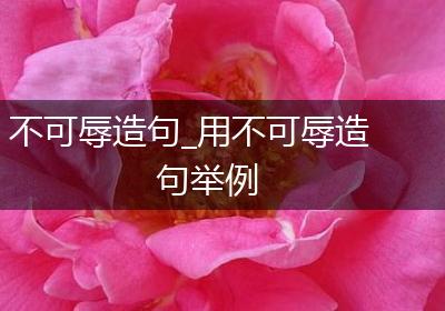 不可辱造句_用不可辱造句举例