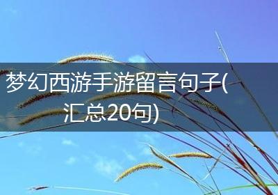 梦幻西游手游留言句子(汇总20句)