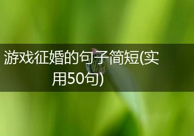 游戏征婚的句子简短(实用50句)
