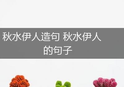 秋水伊人造句 秋水伊人的句子
