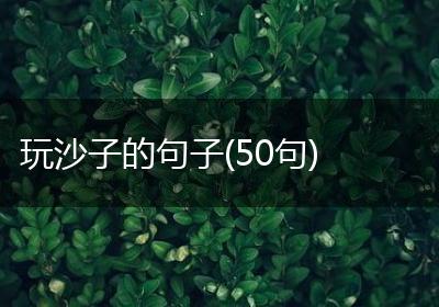 玩沙子的句子(50句)