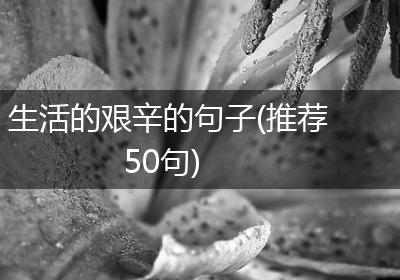 生活的艰辛的句子(推荐50句)