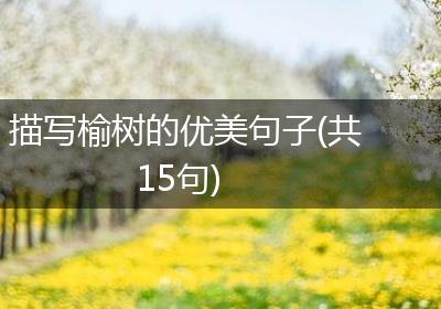 描写榆树的优美句子(共15句)