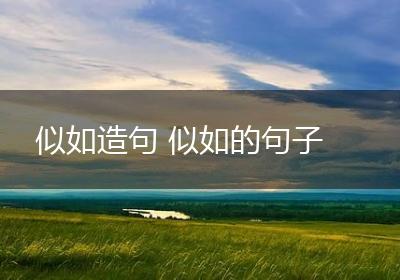 似如造句 似如的句子