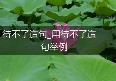 待不了造句_用待不了造句举例