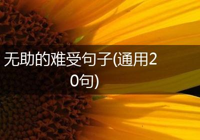 无助的难受句子(通用20句)