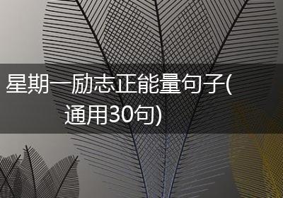 星期一励志正能量句子(通用30句)
