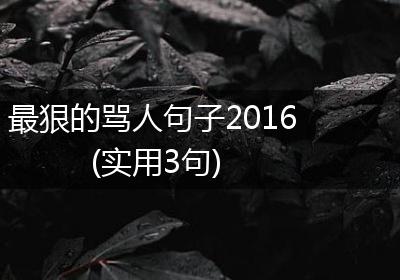 最狠的骂人句子2016(实用3句)