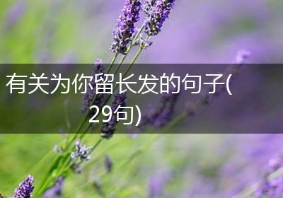 有关为你留长发的句子(29句)